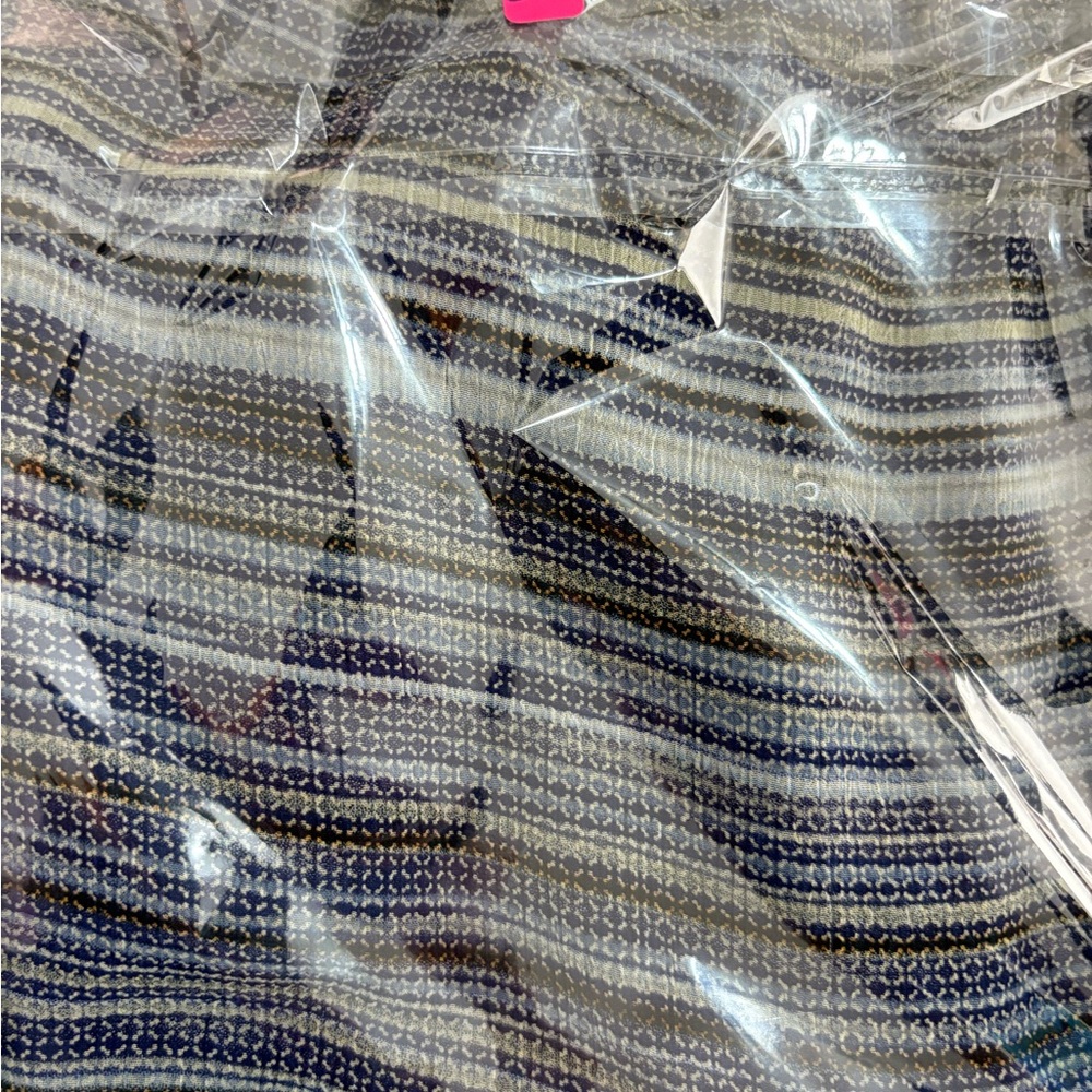 VTG Preview Collection Striped Pencil MIDI Skirt Chiffon 90s Y2K Sz Large Blue - Picture 11 of 11